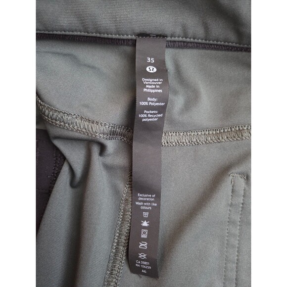 Lululemon Pants Mens Olive Green ABC Trousers Slim Fit 5 Pocket Sz 35 EUC - Picture 6 of 6